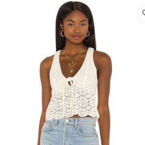 House of Harlow 1960 x Revolve Sofia Richie Francie Top in Ivory Lace Top M NWT